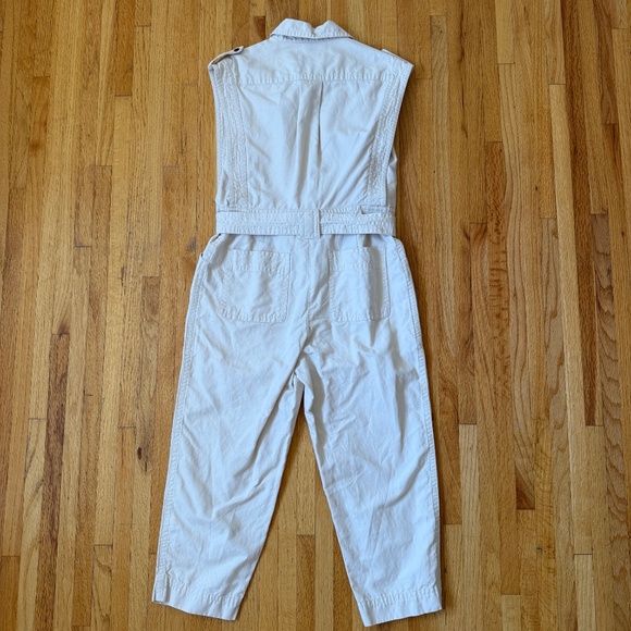 Banana Republic Cream Cotton Tie Waist Jumpsuit - Picture 6 of 12